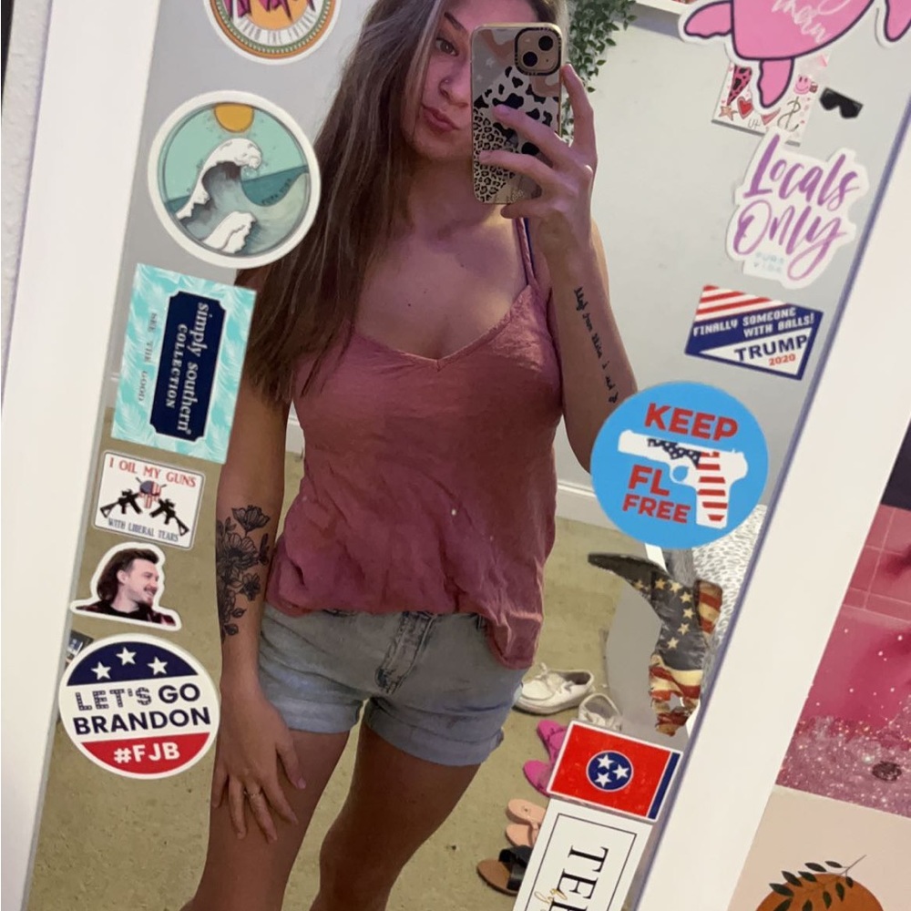 Pink/Peach cheeta print tank top. worn once.